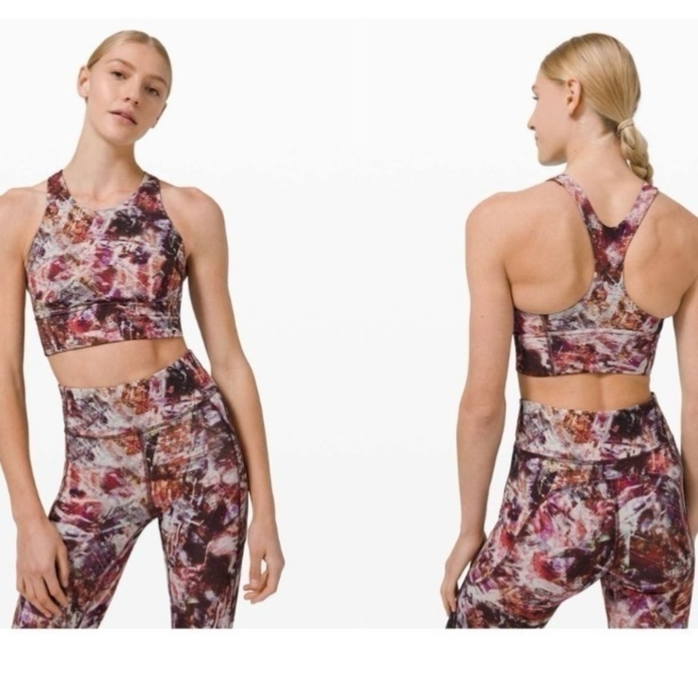 Lululemon Wunder Train Long-Line  Bra in Urbantricity Multi size 6